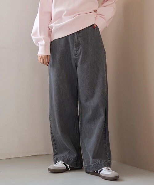 coen（コーエン） ジーンズ デニム デニムパンツ 裏起毛ワイドデニム