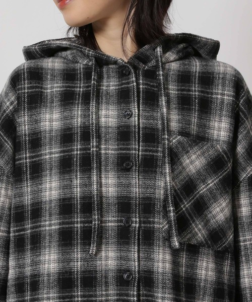 LAKOLE（ラコレ） ブラウス シャツ ネルチェックフードシャツ / 611814