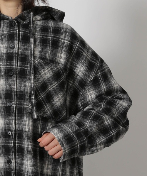 LAKOLE（ラコレ） ブラウス シャツ ネルチェックフードシャツ / 611814