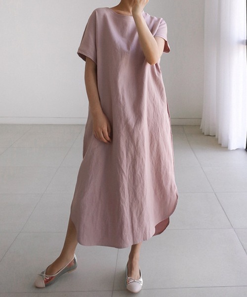 「a lot of love」 半袖ワンピース M ブラウン レディース_画像2