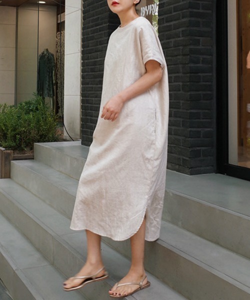 「a lot of love」 半袖ワンピース M ブラウン レディース_画像8