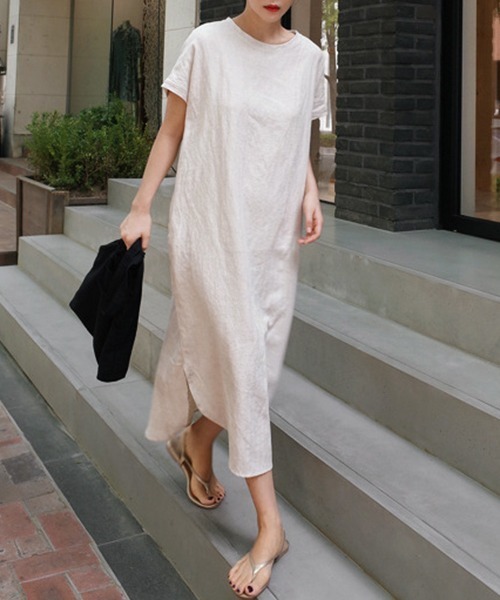 「a lot of love」 半袖ワンピース M ブラウン レディース_画像9