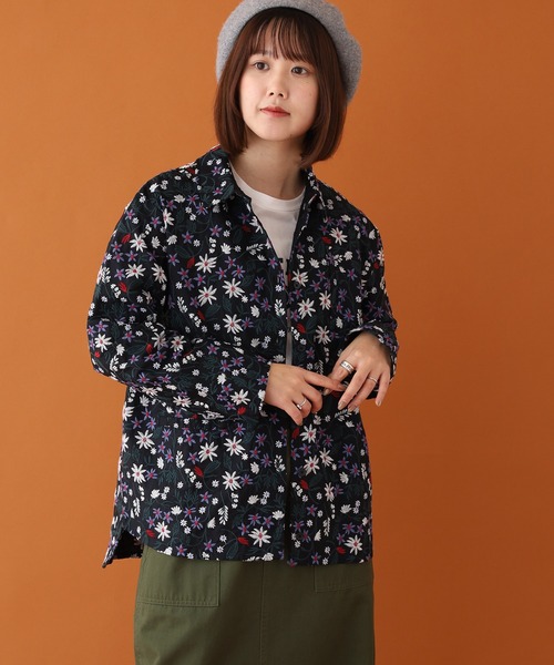 Emago（イマゴ） ブラウス シャツ 小花刺繍シャツ レディース