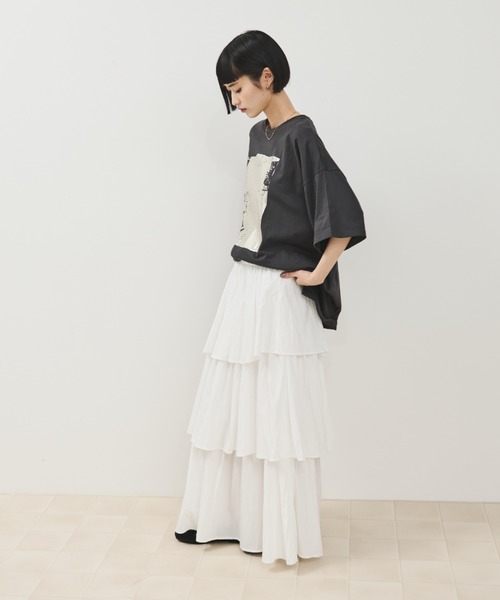 「Shelly island」 半袖Tシャツ FREE ホワイト レディース_画像8