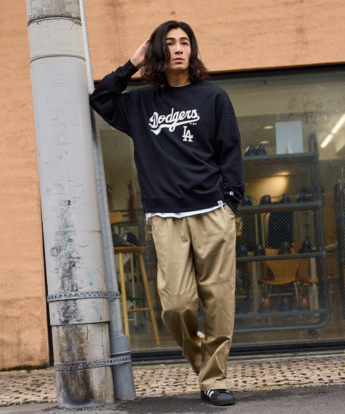 MLB クルーネックスウェット MLB トレーナー スウェット MLB/エムエルビー MLB CREW エンボス加工