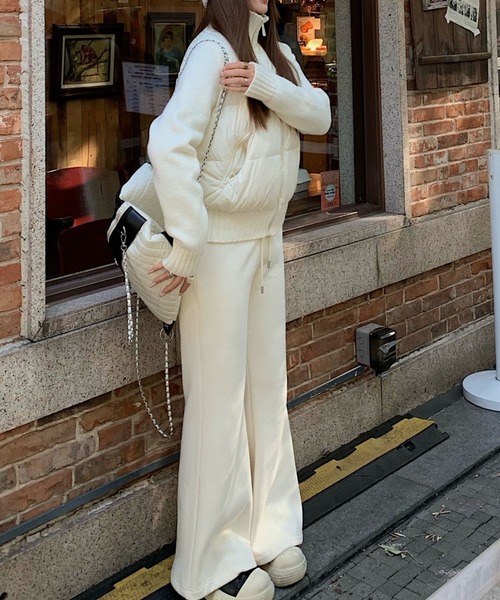 ダウンコート ダウンジャケット ニット切り替え中綿ブルゾン