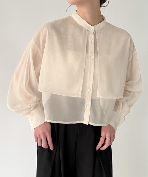 「JUNOAH」 長袖ブラウス MEDIUM クリーム レディース_画像5