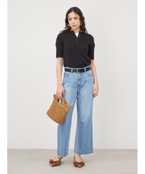 「Mila Owen」 半袖ニット 1 ブラック レディース_画像2