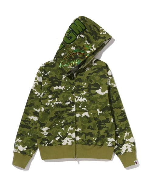 『アベイシングエイプ』 (F) パステルカモフラパーカー ダブルジップ フーディ A BATHING APE ダブルジップパーカー オリジナルカモフラ 迷彩柄