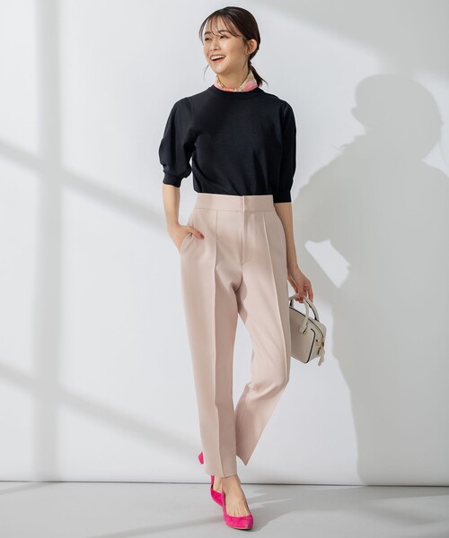 「組曲」 半袖ニット 5 ブラック レディース_画像4