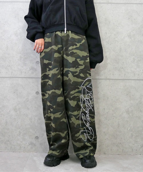 FUN スウェットパンツ ジャージ ストーンロゴパンツ レディース