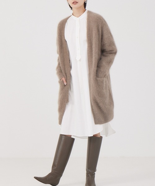 「qualite」 長袖ワンピース フリー イエロー レディース_画像2