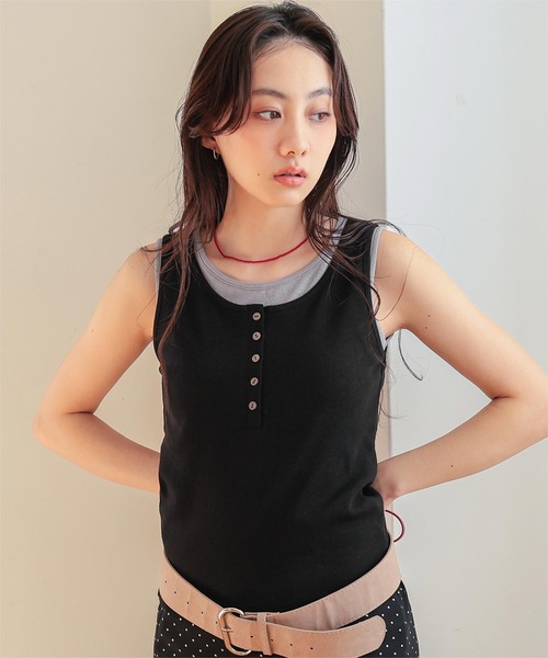 titivate（ティティベイト） タンクトップ ノースリーブ カップ付き