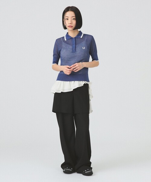 『RAY BEAMS 』レイビームス　セットアップ 　紺ブレ・ワイドパンツ Ray BEAMS（レイ ビームス） ワイドパンツ スラックス パンツ ハーフ