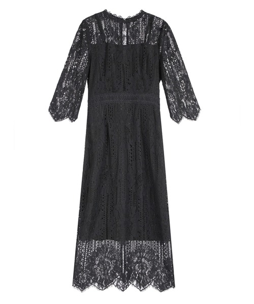「DRESS PLUS」 半袖ワンピース X-LARGE ブラック レディース_画像4
