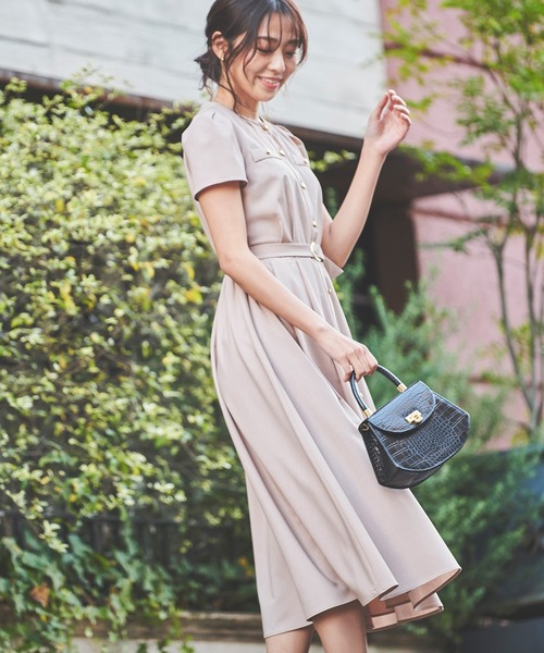 「LAISSE PASSE」 「Debut de Fiore」半袖ワンピース MEDIUM ネイビー レディースの画像