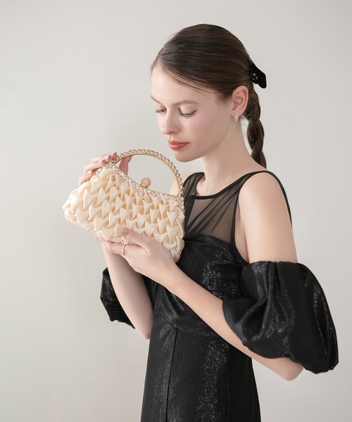 Leja（レジャ） 結婚式 ハンドバッグ 「LEJA」ビジューハンドル