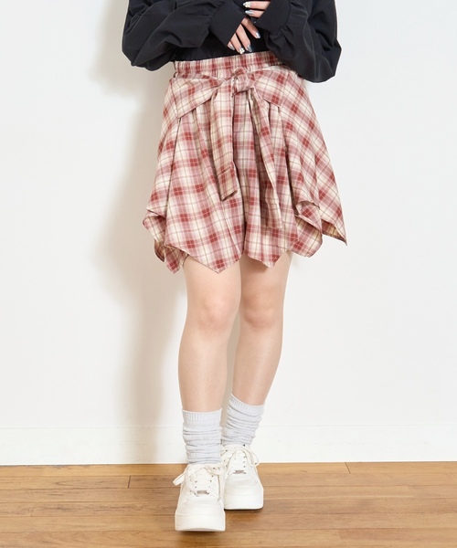 LOVETOXIC パンツ 「LTXC」腰巻き風チェックキュロット キッズ 子供服