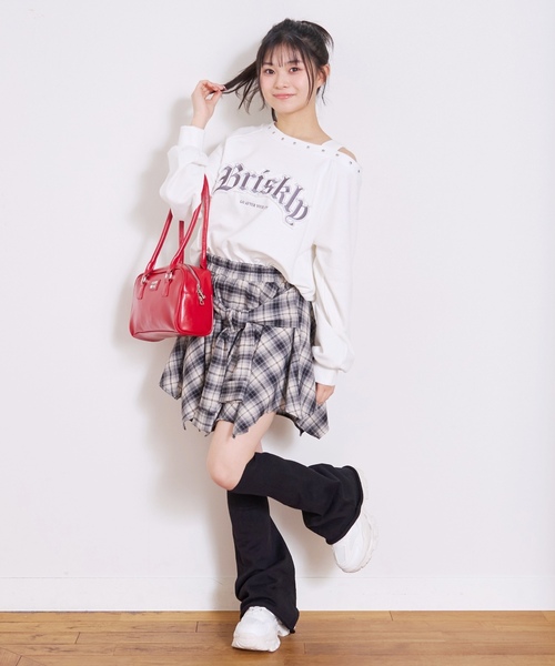 LOVETOXIC パンツ 「LTXC」腰巻き風チェックキュロット キッズ 子供服