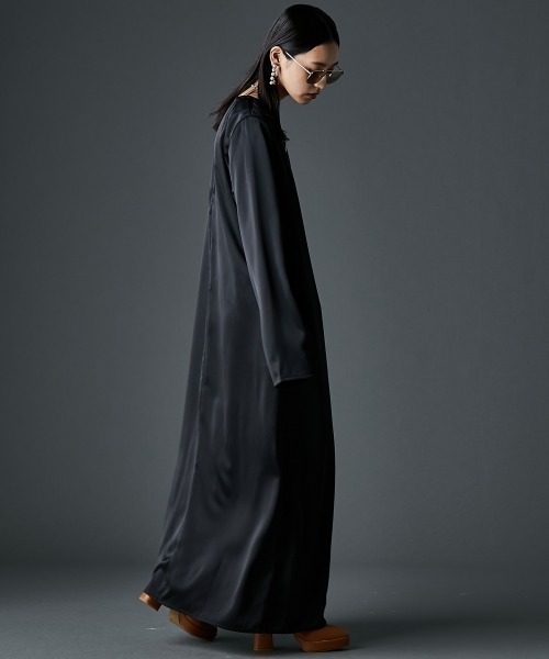 「GEVS.」 長袖ワンピース 4L カーキ レディース_画像5