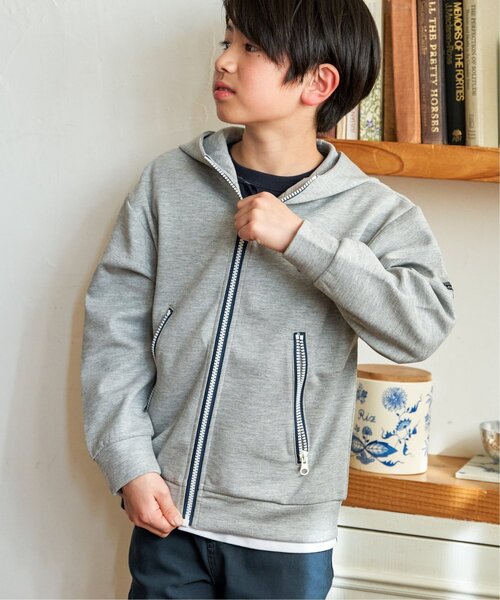 ikka（イッカ） パーカー ポンチジップ配色ジップパーカー（110~160cm