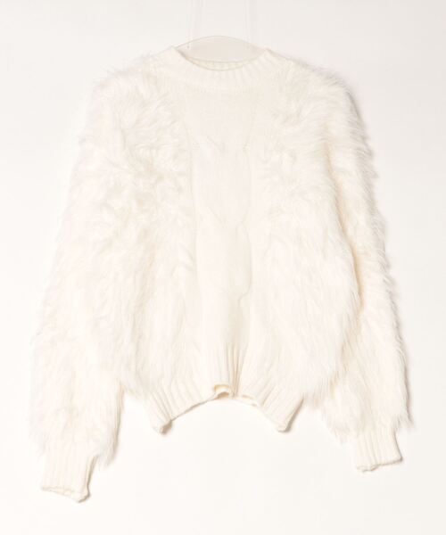 「TITTY&CO.」 長袖ニット FREE アイボリー レディース_画像2