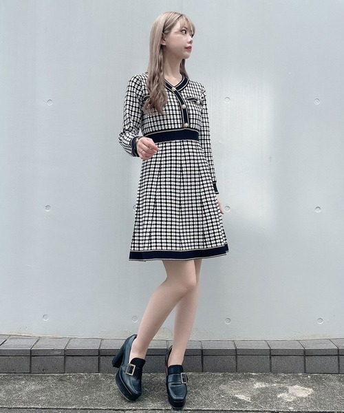 「titty&Co. PETIT」 ニットワンピース MEDIUM ブラック レディース_画像3