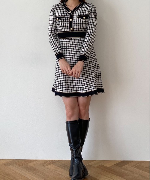 「titty&Co. PETIT」 ニットワンピース MEDIUM ブラック レディース_画像9