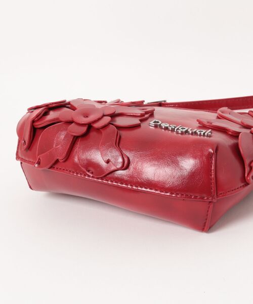 Desigual（デシグアル） ハンドバッグ 立体フラワーモチーフ レッド 
