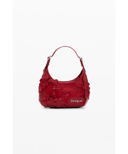 Desigual（デシグアル） ハンドバッグ 立体フラワーモチーフ レッド 
