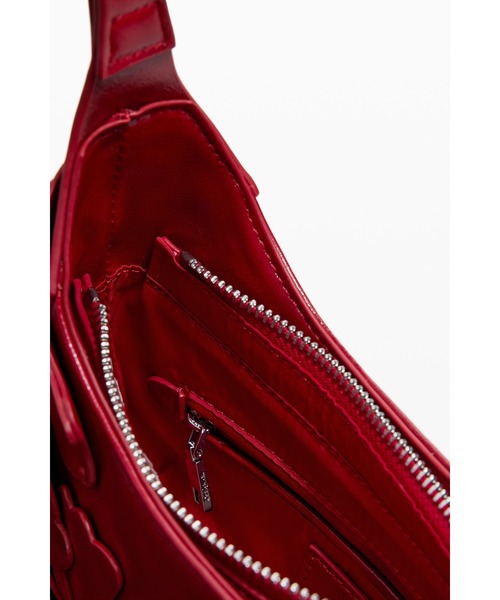 Desigual（デシグアル） ハンドバッグ 立体フラワーモチーフ レッド 