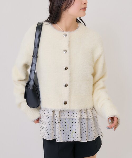 「mystic」 ニットカーディガン FREE オフホワイト レディース_画像5