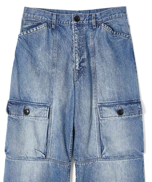 ワイドパンツ ジーンズ FLAP-POCKET DENIM PANTS メンズ レディースの画像