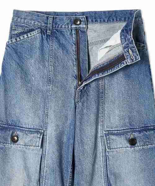 ワイドパンツ ジーンズ FLAP-POCKET DENIM PANTS メンズ レディースの画像