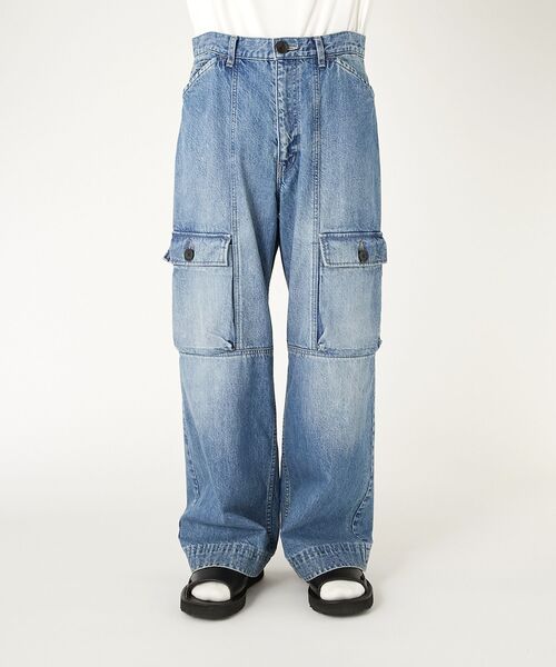 ワイドパンツ ジーンズ FLAP-POCKET DENIM PANTS メンズ レディースの画像