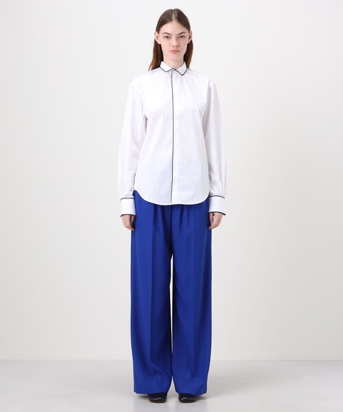 ブラウス シャツ BOURRIENNE EQUIPAGE パイピングシャツ レディースの画像