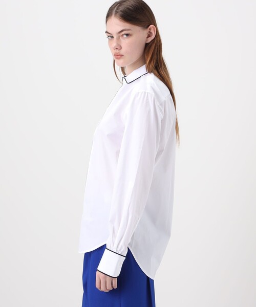 ブラウス シャツ BOURRIENNE EQUIPAGE パイピングシャツ レディースの画像