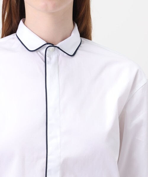 ブラウス シャツ BOURRIENNE EQUIPAGE パイピングシャツ レディースの画像