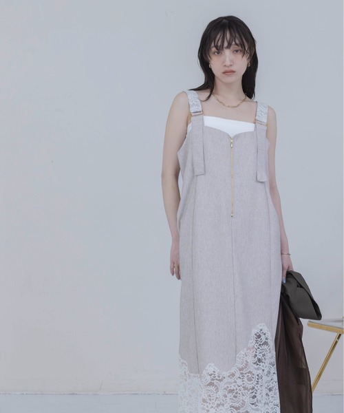 Eimee Law（エイミーロウ） ジャンパースカート ウェーブレース リネン