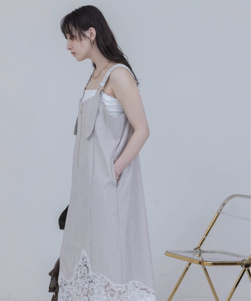 Eimee Law（エイミーロウ） ジャンパースカート ウェーブレース リネン
