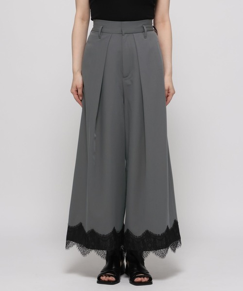 ワイドパンツ パンツ ポイントレースワイドパンツ(HARE) レディースの画像