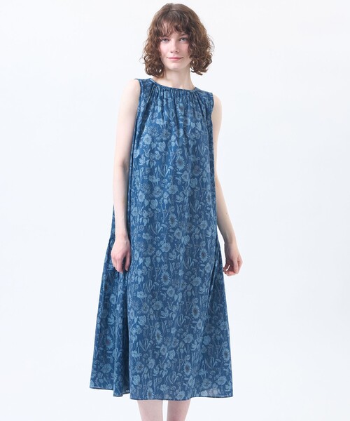 美品★マッキントッシュフィロソフィー シャンブレーワンピース 麻混 MACKINTOSH PHILOSOPHY（マッキントッシュフィロソフィー） ワンピース