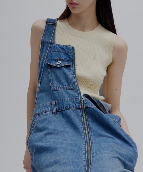 Ameri（アメリ） タンクトップ ノースリーブ MEDI FRUIT RIB KNIT TANK