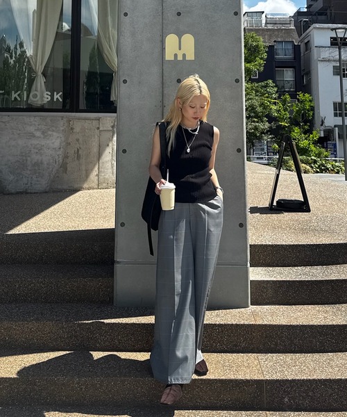 Ameri（アメリ） タンクトップ ノースリーブ MEDI FRUIT RIB KNIT TANK