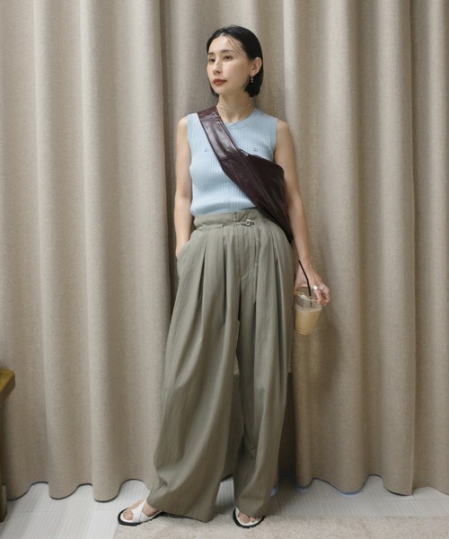 Ameri（アメリ） タンクトップ ノースリーブ MEDI FRUIT RIB KNIT TANK