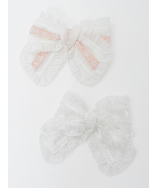 PINKHOUSE ピンクハウス ローン＆フルールラッセルレースリボン2個セット PINK HOUSE（ピンクハウス） ブローチ ローン＆フルールラッセルレース