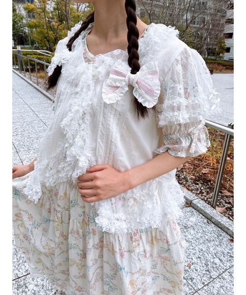 ピンクハウスローン＆フルールラッセルレースリボン2個セット PINK HOUSE（ピンクハウス） ブローチ ローン＆フルールラッセルレース