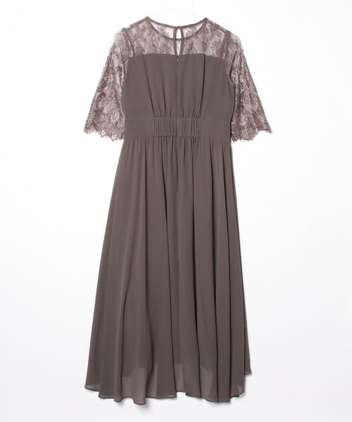 「PourVous」 7分袖ワンピース M ダークグレー レディース_画像2