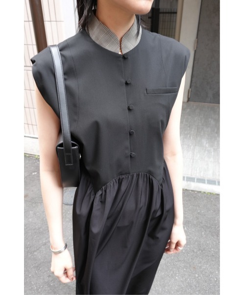 RIM.ARK 26SS Glen collar dress ネイビー38 RIM.ARK パーティードレス ドレス Glen collar dress(グレンカラー
