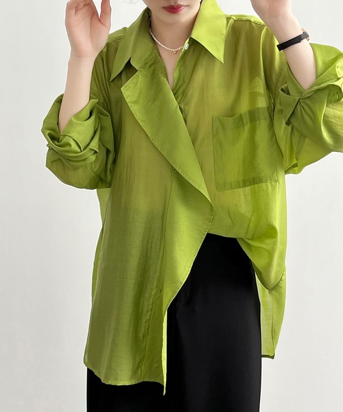 「aimoha」 長袖シャツ MEDIUM グレー レディース_画像9